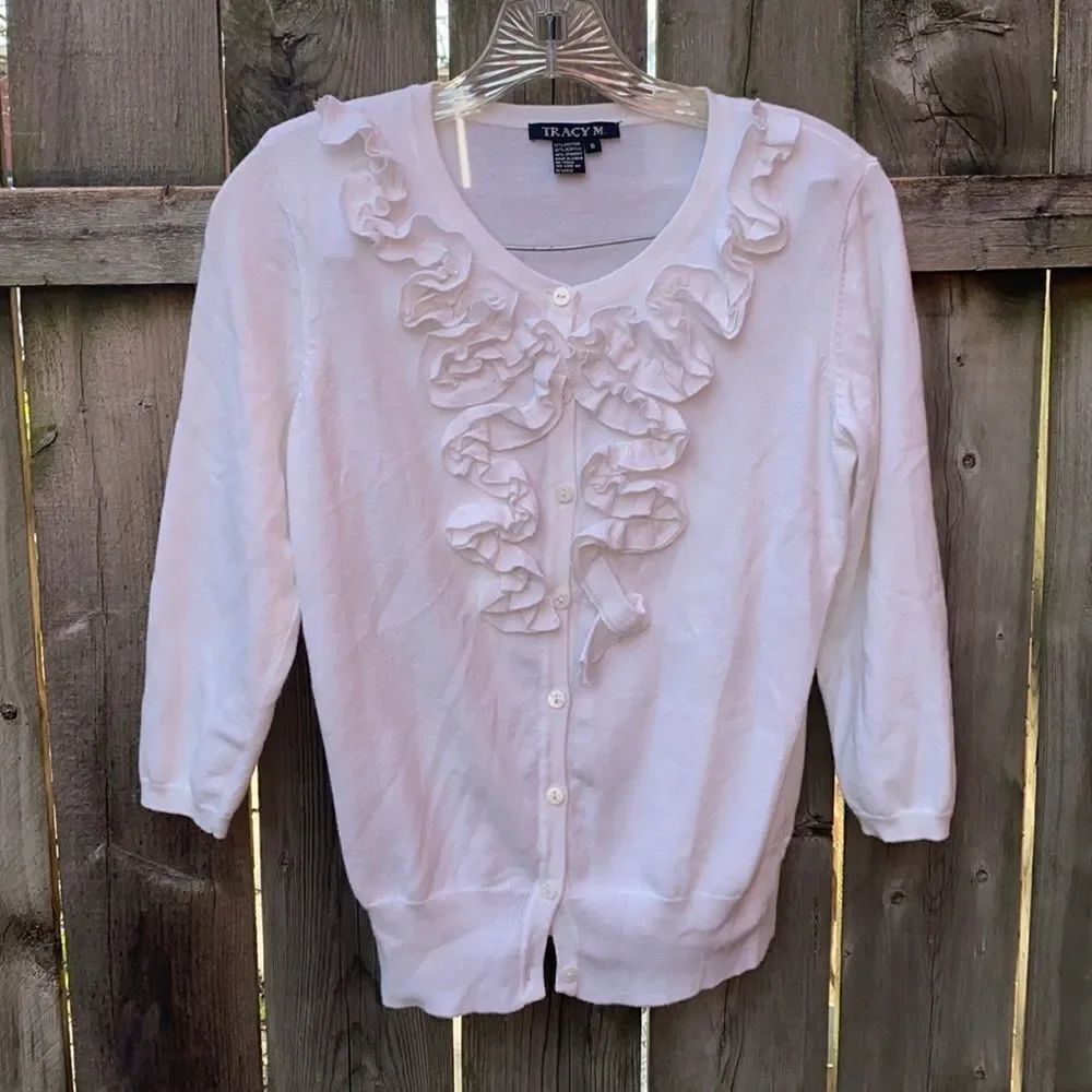 Tracy M Ruffle cardigan sz. S